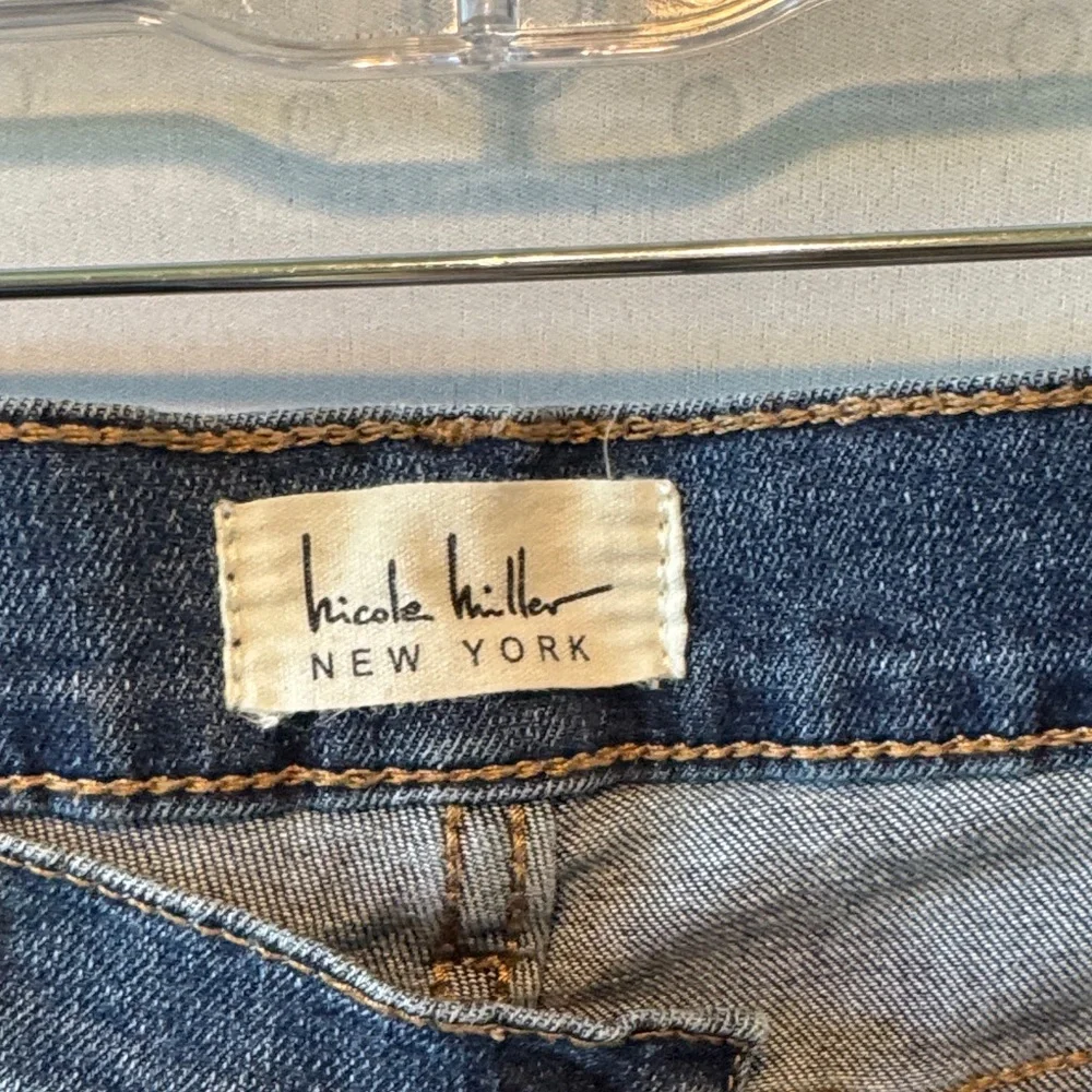 Nicole Miller Soho High Rise Skinny Jeans Distressed Raw Hem Size 8 - Picture 2 of 5
